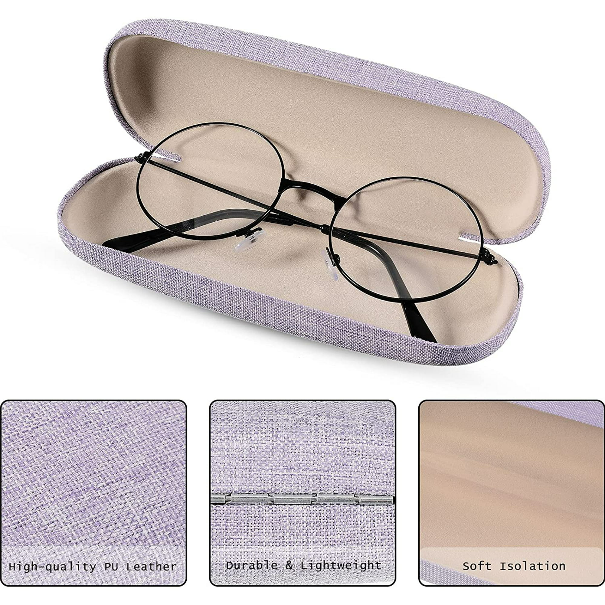 Drawstring Bag Cleaning Cloth for Eyeglasses Women Men Glasses Protective Case Glasses Chain 2 Sets Hard Shell Fabric Eyeglasses Cases Kit